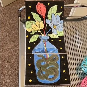 Flower and snake painting design.